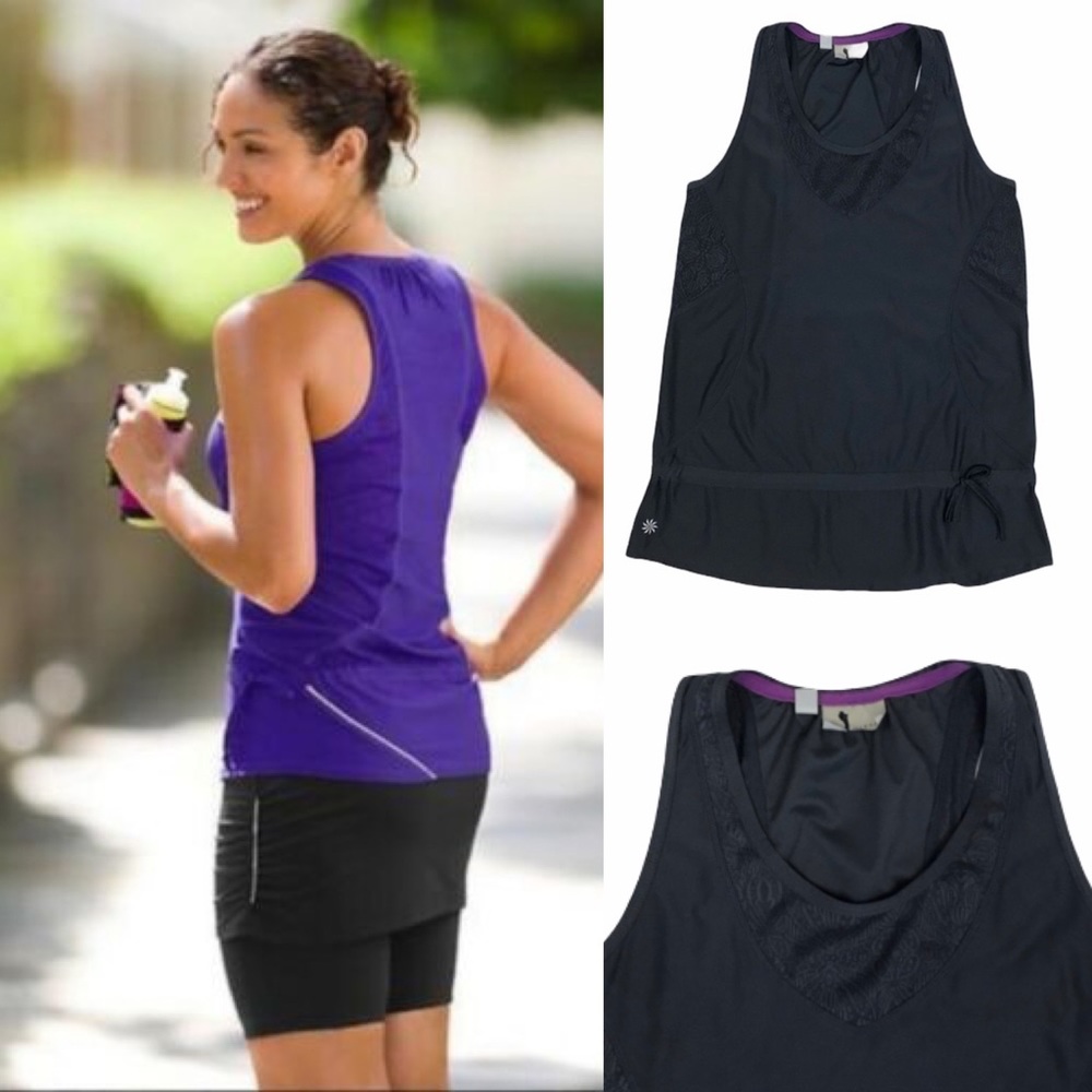 ATHLETA "Wick-It-Good" Drawstring Tie Tank Top